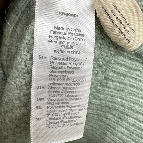 Madewell Cable Havener Pullover Sweater Wool Alpaca Cable Knit Sage 3X Boxy - Picture 11 of 16